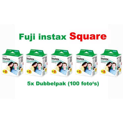 5x Fujifilm Instax SQUARE film dubbelpak (100 fotos), Audio, Tv en Foto, Fotografie | Fotopapier, Nieuw, Ophalen of Verzenden