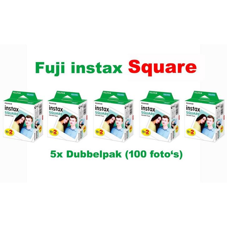 Fujifilm Instax Square Film 10x10 – 100 Stuks Direct Klaa., Audio, Tv en Foto, Fotografie | Fotopapier, Nieuw, Ophalen of Verzenden