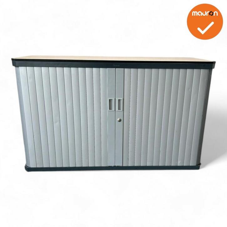 Gispen octa Roldeurkast - 74x120x45cm - Antraciet met zil..., Zakelijke goederen, Kantoor en Winkelinrichting | Kantoormeubilair en Inrichting