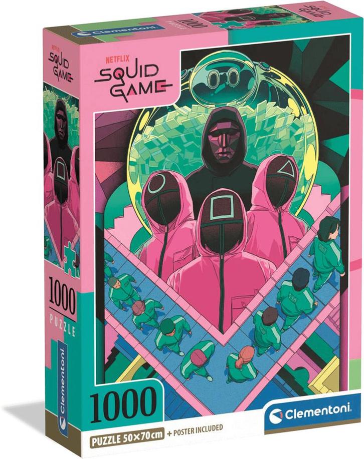 Squid Game Comic Poster Puzzel (1000 stukjes) | Clementoni -, Hobby en Vrije tijd, Denksport en Puzzels, Nieuw, Verzenden