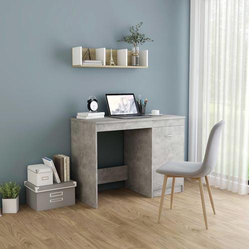 vidaXL Bureau 100x50x76 cm bewerkt hout betongrijs, Huis en Inrichting, Bureaus, Nieuw, Verzenden