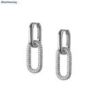 Zilveren luxe cubic zirkonia huggie hoops, Verzenden, Nieuw, Zilver