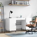 vidaXL Bureau 140x50x75 cm bewerkt hout hoogglans wit, Verzenden, Nieuw