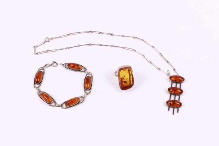 Zonder Minimumprijs - 3-delige sieradenset Zilver -, Sieraden, Tassen en Uiterlijk, Antieke sieraden