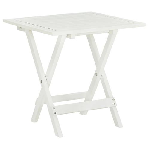 vidaXL Bistrotafel 46x46x47 cm massief acaciahout wit, Tuin en Terras, Tuintafels, Nieuw, Hout, Verzenden