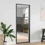 vidaXL Binnen Deur Zwart 83 x 201.5 cm Verstevigd glas,, Doe-het-zelf en Verbouw, Deuren en Horren, Verzenden, Nieuw