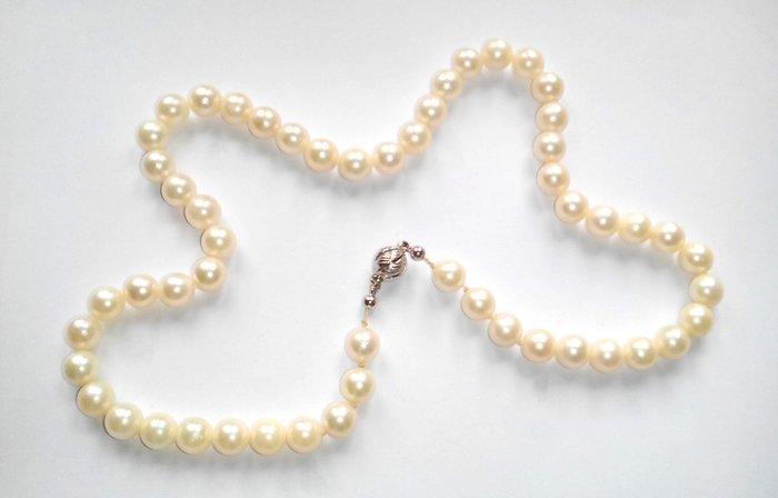 Zonder Minimumprijs - Halsketting 14 kt witgoud - Akoya, Sieraden, Tassen en Uiterlijk, Kettingen