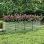 vidaXL Plantenbak verhoogd 320x80x77 cm gegalvaniseerd staal, 100 cm of meer, Verzenden, Nieuw, Metaal