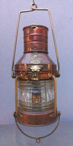 Scheepslamp - Olielamp hanglamp - Glas, Koper, Messing, Antiek en Kunst