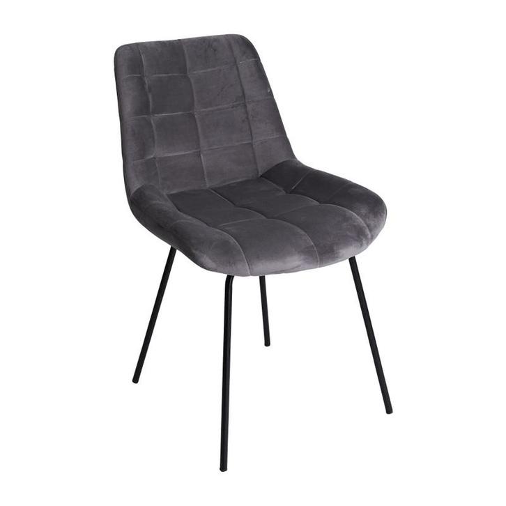 Eetkamerstoel velvet - grijs - 79x50x44 cm, Huis en Inrichting, Stoelen, Verzenden
