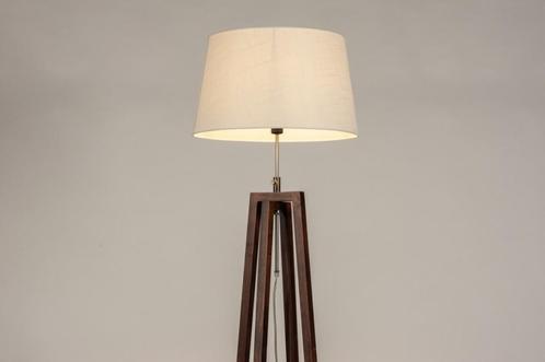 Rietveld Vloerlampen - Wit, Bruin - Stof, Hout, Huis en Inrichting, Lampen | Vloerlampen, Verzenden
