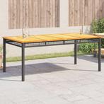 vidaXL Tuintafel 180x90x75 cm poly rattan en acaciahout, Verzenden, Nieuw