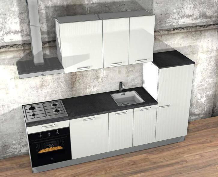 Voorraadkeuken aktie incl apparatuur, Huis en Inrichting, Keuken | Complete keukens, Enkelwandige keuken, Wit, Nieuw, Kunststof