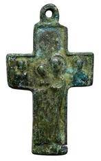 Byzantijns Brons-hanger met grote kruis met twee zijden met, Sieraden, Tassen en Uiterlijk, Antieke sieraden