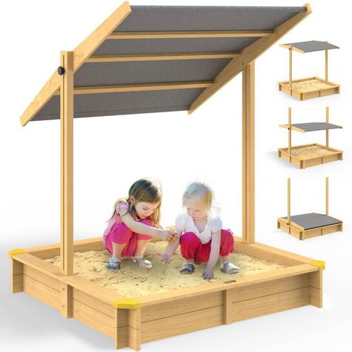 Zandbak met deksel 120x120cm in hoogte verstelbaar dak, Kinderen en Baby's, Speelgoed | Buiten | Actiespeelgoed, Nieuw, Verzenden