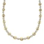 Bicolour gouden choker met diamant 44 cm 18 krt, Verzenden, Zo goed als nieuw, Wit, Goud