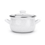 Emalia Diamond retro wit klassieke geëmailleerde kookpan met, Huis en Inrichting, Keuken | Potten en Pannen, Ophalen of Verzenden