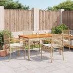 vidaXL 5-delige Tuinset met kussens poly rattan beige, Tuin en Terras, Tuinsets en Loungesets, Verzenden, Nieuw, Rotan, Tuinset