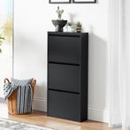 Schoenenkast Sokndal 3 kleppen zwart 104x50x15 cm [en.casa], Verzenden, Nieuw