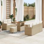 vidaXL 8-delige tuinset met beige poly rieten kussens en, Verzenden, Nieuw, Tuinset