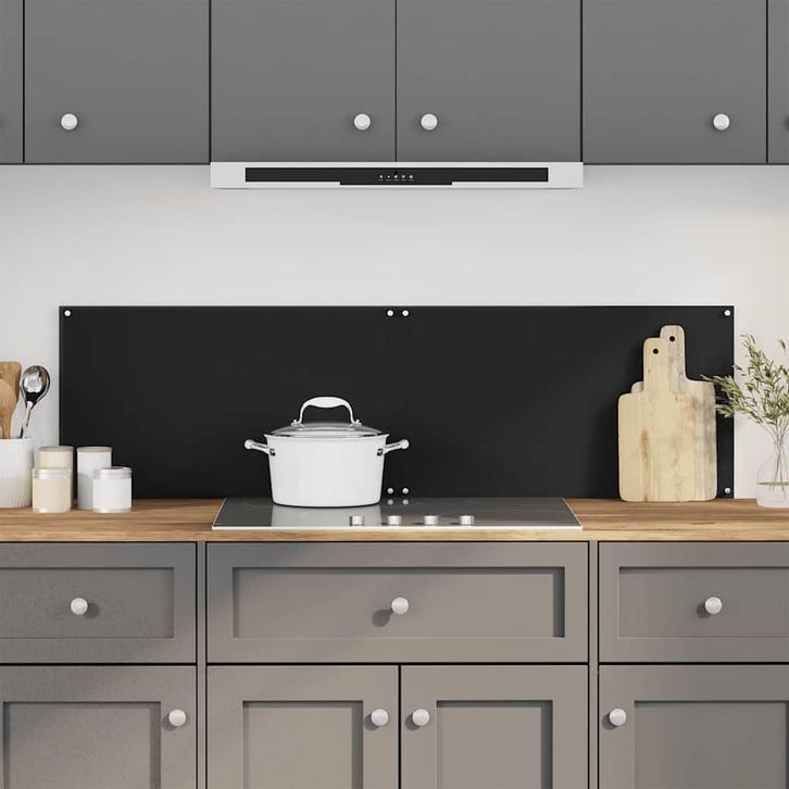 vidaXL Spatschermen keuken 2 st 70x40 cm gehard glas zwart, Huis en Inrichting, Keuken | Keukenbenodigdheden, Nieuw, Verzenden
