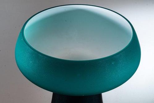 Carlo Moretti - Vaas - Petrolkleurig vaasobject - Ø 15 cm -, Antiek en Kunst, Antiek | Glas en Kristal