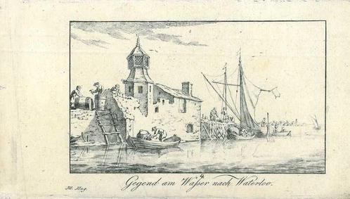 Zicht op Waterloo, Antiek en Kunst, Kunst | Etsen en Gravures
