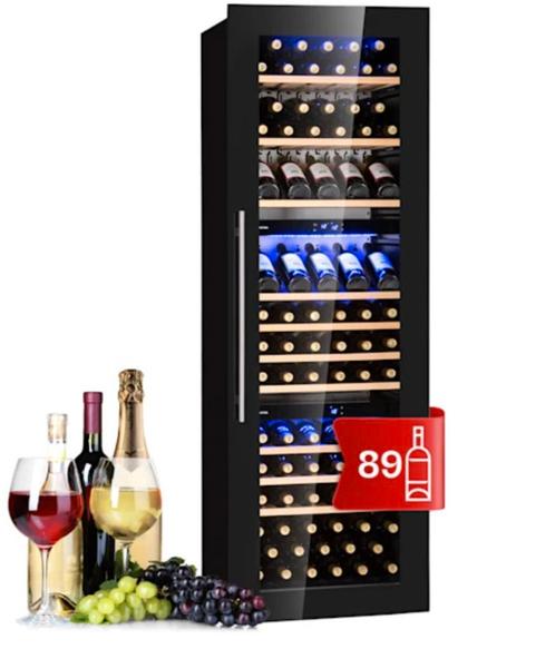 Wijnkoelkast Klimaatkast 89 Flessen Met Verlichting, Witgoed en Apparatuur, Koelkasten en IJskasten, 150 tot 200 liter, Nieuw