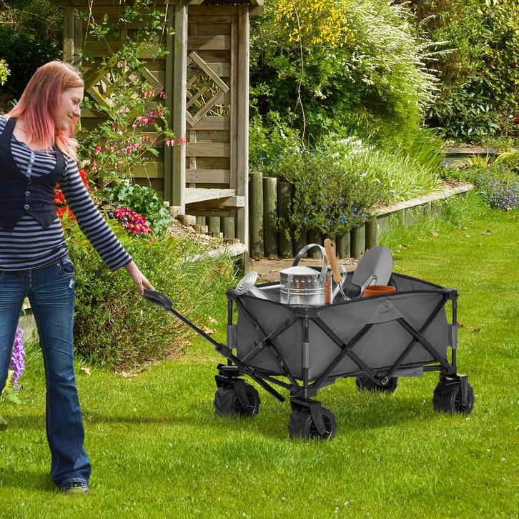 Bolderkar - Opvouwbaar - 360° draaibare wielen - Blauw, Tuin en Terras, Kruiwagens, Nieuw, Ophalen of Verzenden
