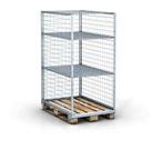 Pallet box 1200x800xH1700 met 2 legborden (3 niveaus), als, Ophalen of Verzenden