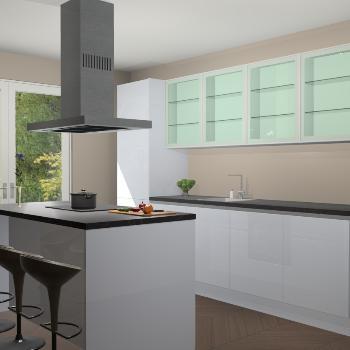 Witte hoogglans greeploze keuken Finland 18505, Huis en Inrichting, Keuken | Complete keukens, Verzenden