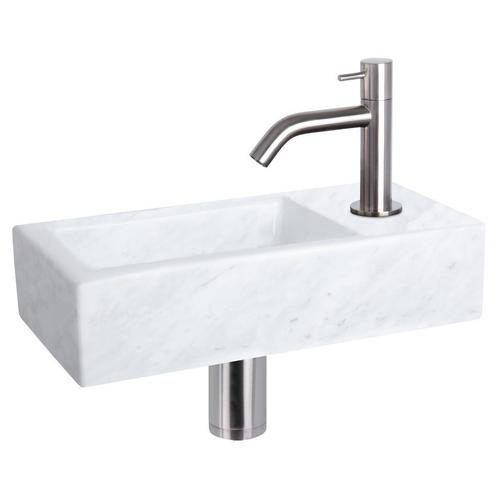 Fonteinset Differnz Helios 37.5x18.5x9.5 cm Marmer Wit Met, Huis en Inrichting, Badkamer | Badkamermeubels, Overige typen, Nieuw