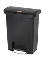 Afvalbak Slim Jim Step on Front step kunststof 30ltr Zwart, Huis en Inrichting, Woonaccessoires | Prullenbakken, Verzenden, Nieuw