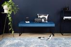 LIFA LIVING Halbank Londen - Bankje in Blauw - Velvet &, Huis en Inrichting, Verzenden, Nieuw