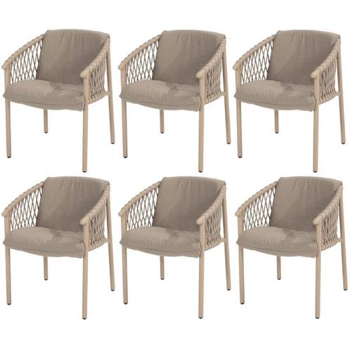 Allora dining tuinstoel latte 4 Seasons Outdoor set van 6, Tuin en Terras, Tuinstoelen, Nieuw, Ophalen of Verzenden