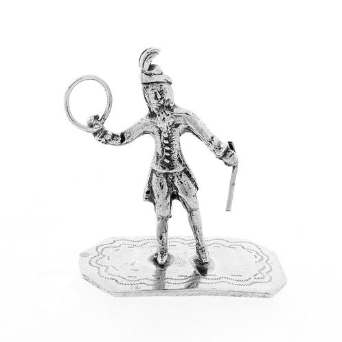 Antiek zilveren beeldje van een hoepelaar, Sieraden, Tassen en Uiterlijk, Antieke sieraden, Zilver, Ophalen of Verzenden