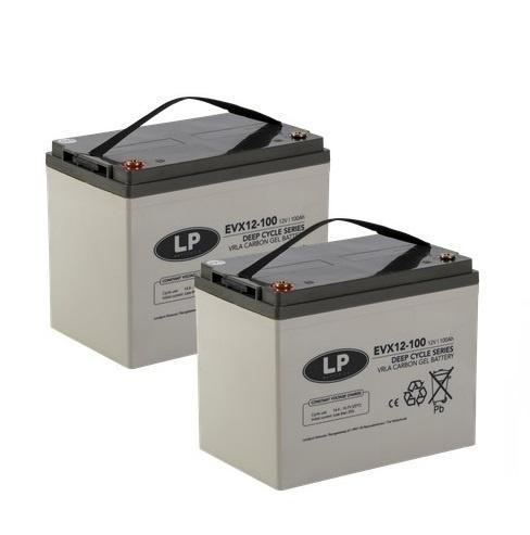 Landport (LP) 2x EVX12-100 AGM / GEL / Carbon accus 12 volt, Caravans en Kamperen, Caravan accessoires, Nieuw, Ophalen of Verzenden