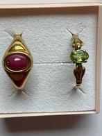Zonder Minimumprijs - Ring - 8 karaat Geel goud Toermalijn -, Sieraden, Tassen en Uiterlijk, Antieke sieraden