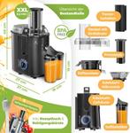 Slowjuicer - Sapcentrifuge - Groenten en fruit - Zwart - KES, Verzenden, Zo goed als nieuw