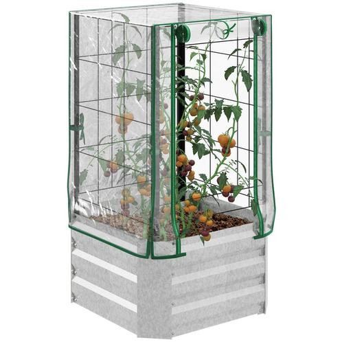 TRUUSK Verhoogde Bed Set Plantenbak Met Kunststof Afdekking, Tuin en Terras, Aarde en Mest, Verzenden