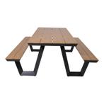 Picknickset Arezzo rechthoekig - teaklook picknicktafel voor, Ophalen of Verzenden, Nieuw, Rechthoekig, Aluminium