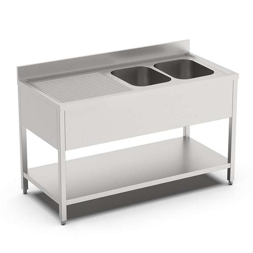 HCB Spoeltafel - dubbele spoelbakken rechts - 200 cm - RVS, Zakelijke goederen, Horeca | Keukenapparatuur, Nieuw in verpakking