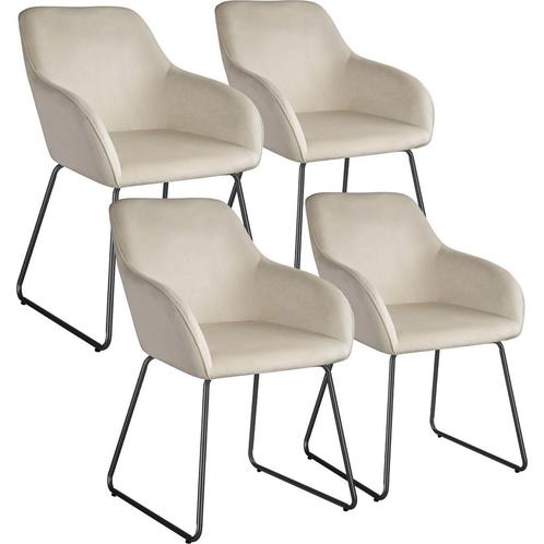 Eetkamerstoel Jeane, fluweellook, sledeonderstel - Fluweel c, Huis en Inrichting, Stoelen, Verzenden