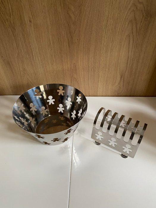 Alessi - Eetservies (2) - King Kong - Staal - Fruitschaal en, Antiek en Kunst, Antiek | Meubels | Stoelen en Banken