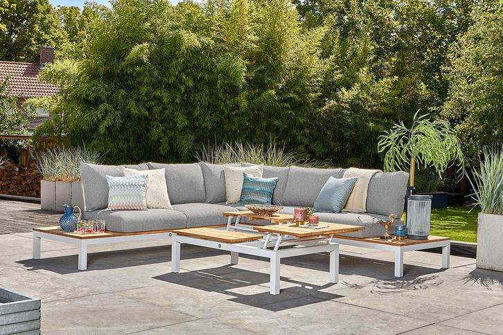 Suns Memphis loungeset soft grey - wit |, Tuin en Terras, Tuinsets en Loungesets, Ophalen of Verzenden