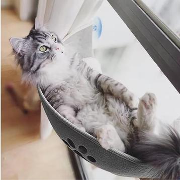 Kattenraambed Hangmat – Vensterligstoel met Zuignappen beschikbaar voor biedingen