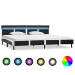 vidaXL Bedframe met LED kunstleer grijs 180x200 cm, Overige materialen, Eenpersoons, Verzenden, Nieuw