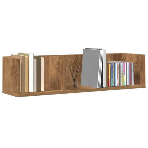 vidaXL CD-wandschap 75x18x18 cm bewerkt hout artisanaal, Huis en Inrichting, Woonaccessoires | Wandplanken en Boekenplanken, Nieuw