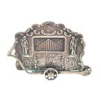 Miniatuur beeldje - Draaiorgel - .835 zilver, Antiek en Kunst