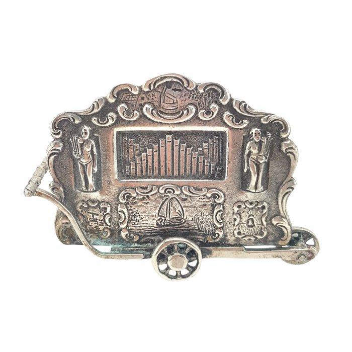 Miniatuur beeldje - Draaiorgel - .835 zilver, Antiek en Kunst, Antiek | Goud en Zilver